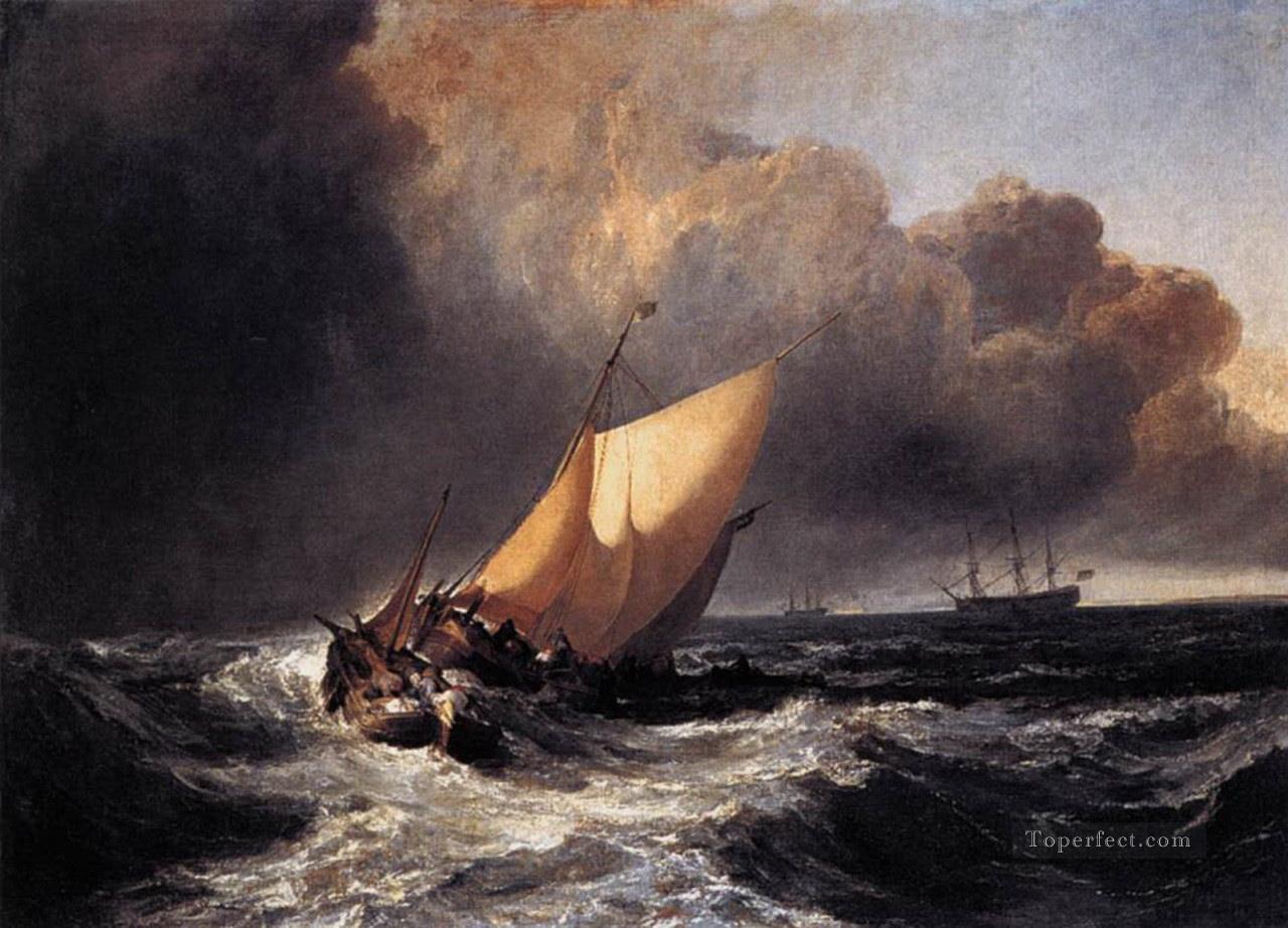 Dutch Boats in a Gale Turner Oil Paintings